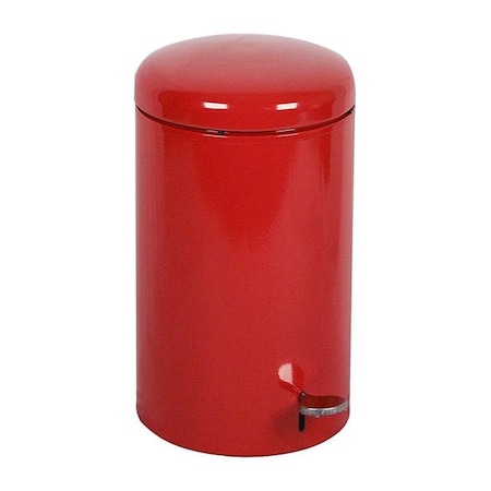 Step-On Trash Can With Galvanized Liner; Red